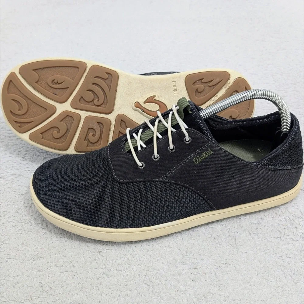 Olukai Mens 9 Blue‎ Nohea Moku No Tie Casual Boat Shoes Slip on canvas Excellent
